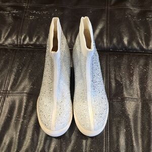 Sparkling White Ankle Booties